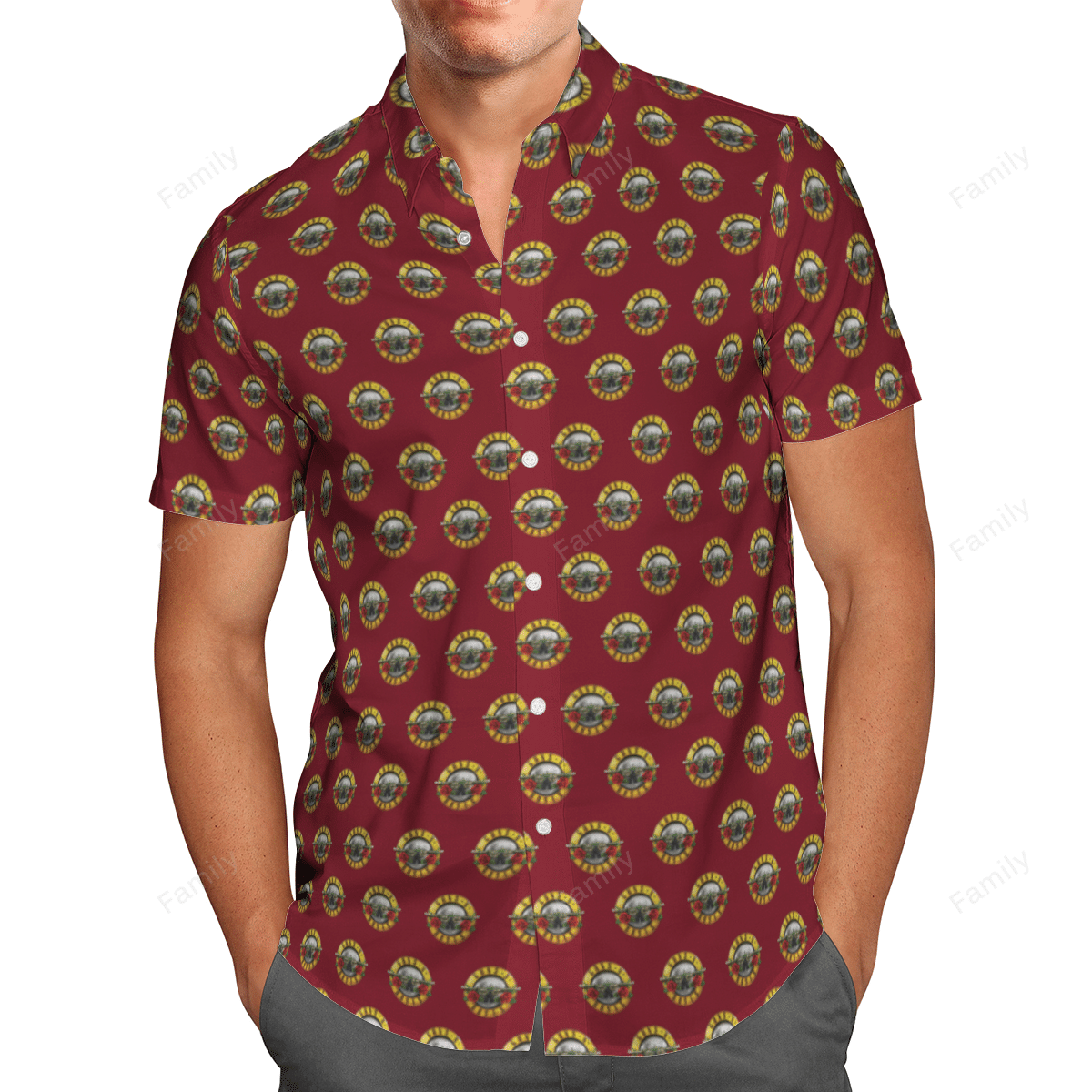 Guns N' Roses Red AOP Hawaii Shirt