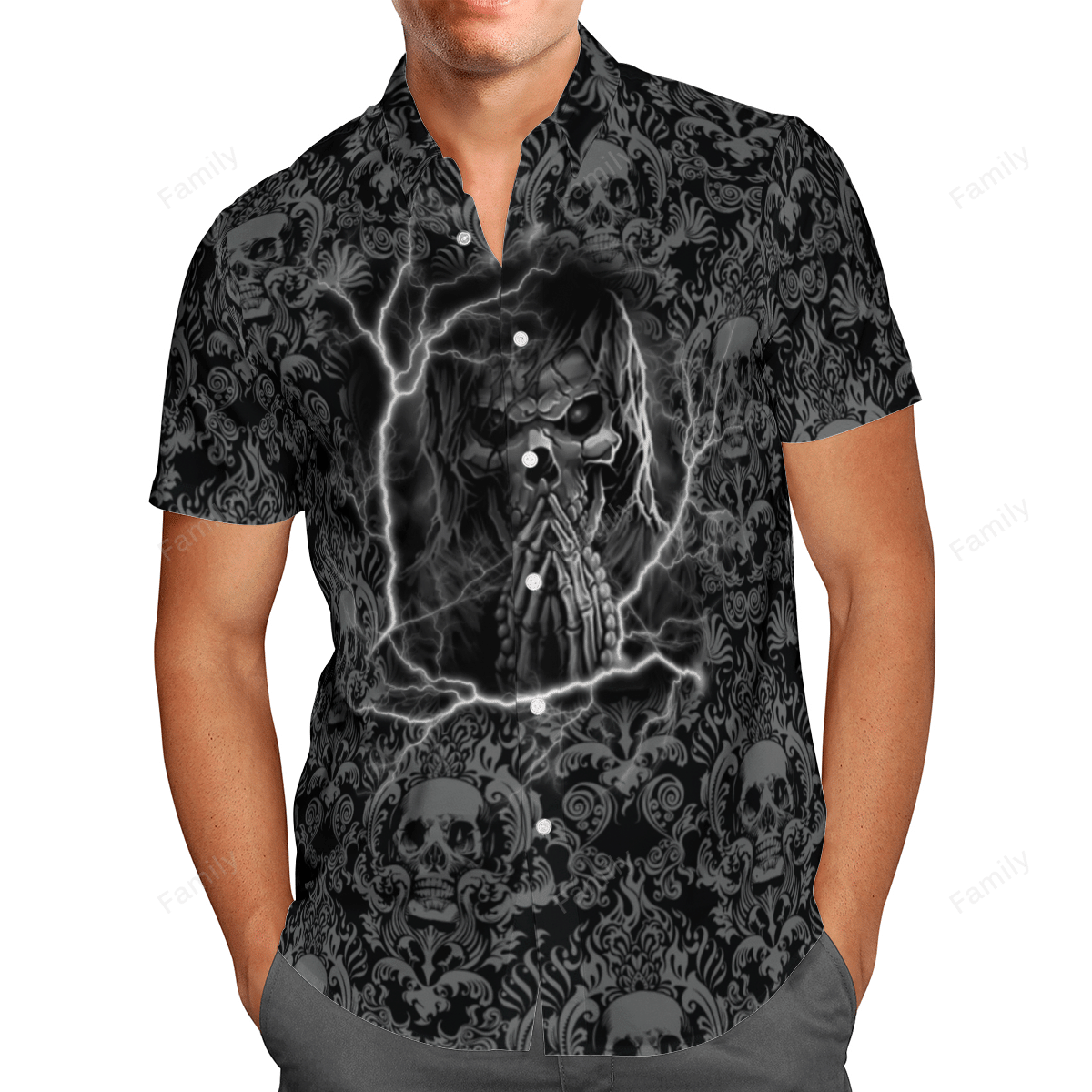 Whispered Skull Pattern Hawaiian Shirt