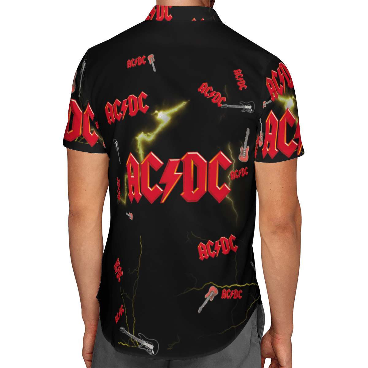 AC/DC Yellow Lightning AOP Hawaii Shirt