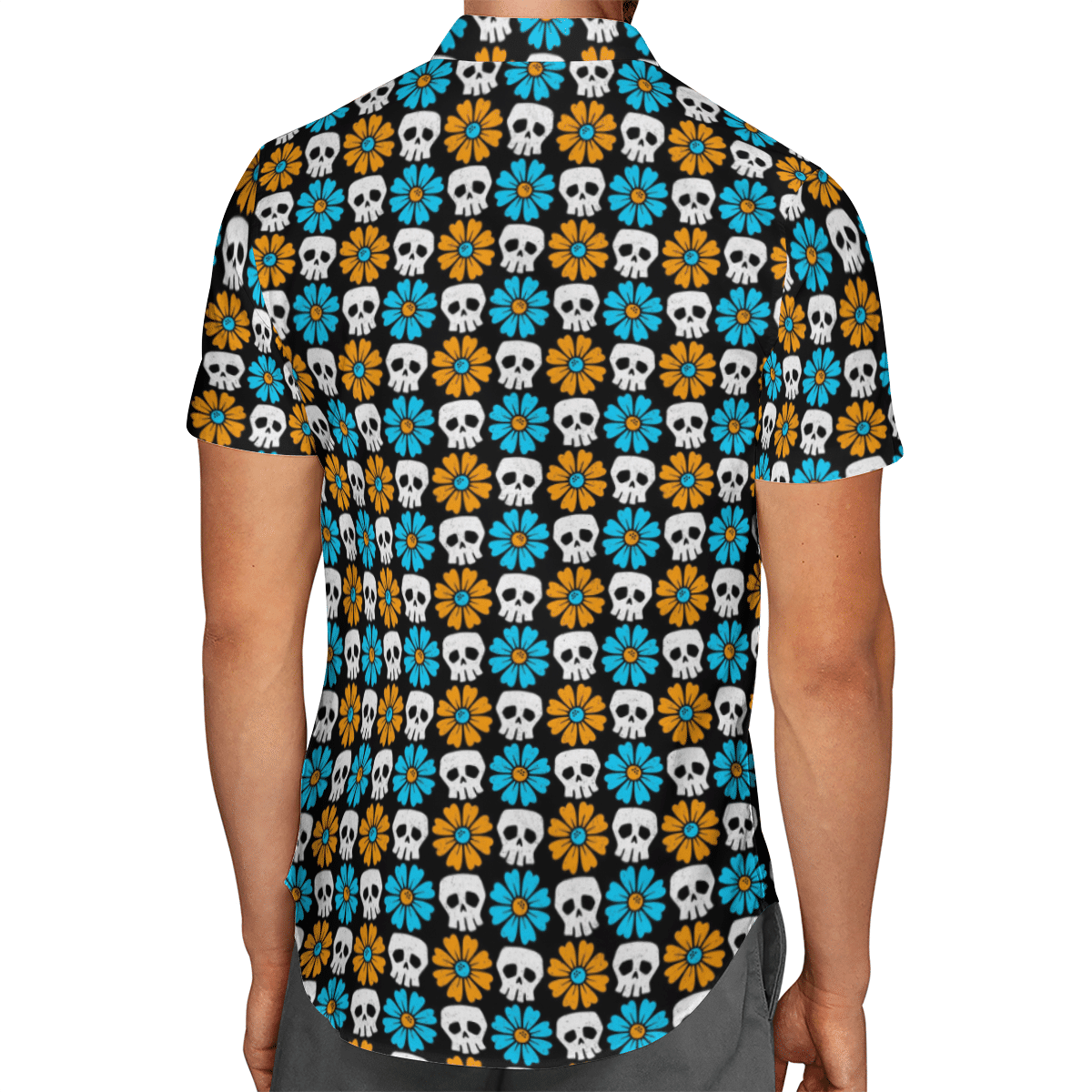 Colorful Skull Flowers Hawaiian Shirt