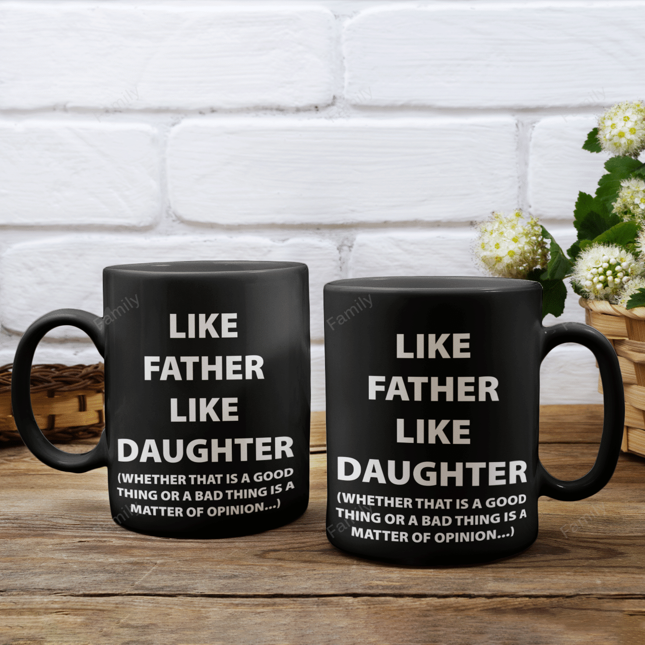 Like Father Like Daughter- Black Mug