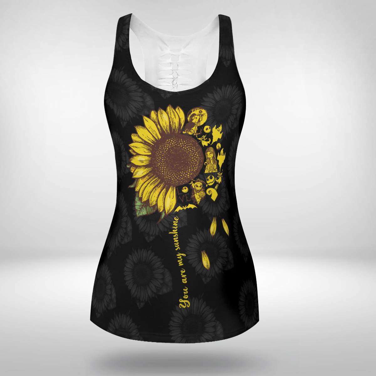 Sunflowers Hollow Out Tank Top & Leggings