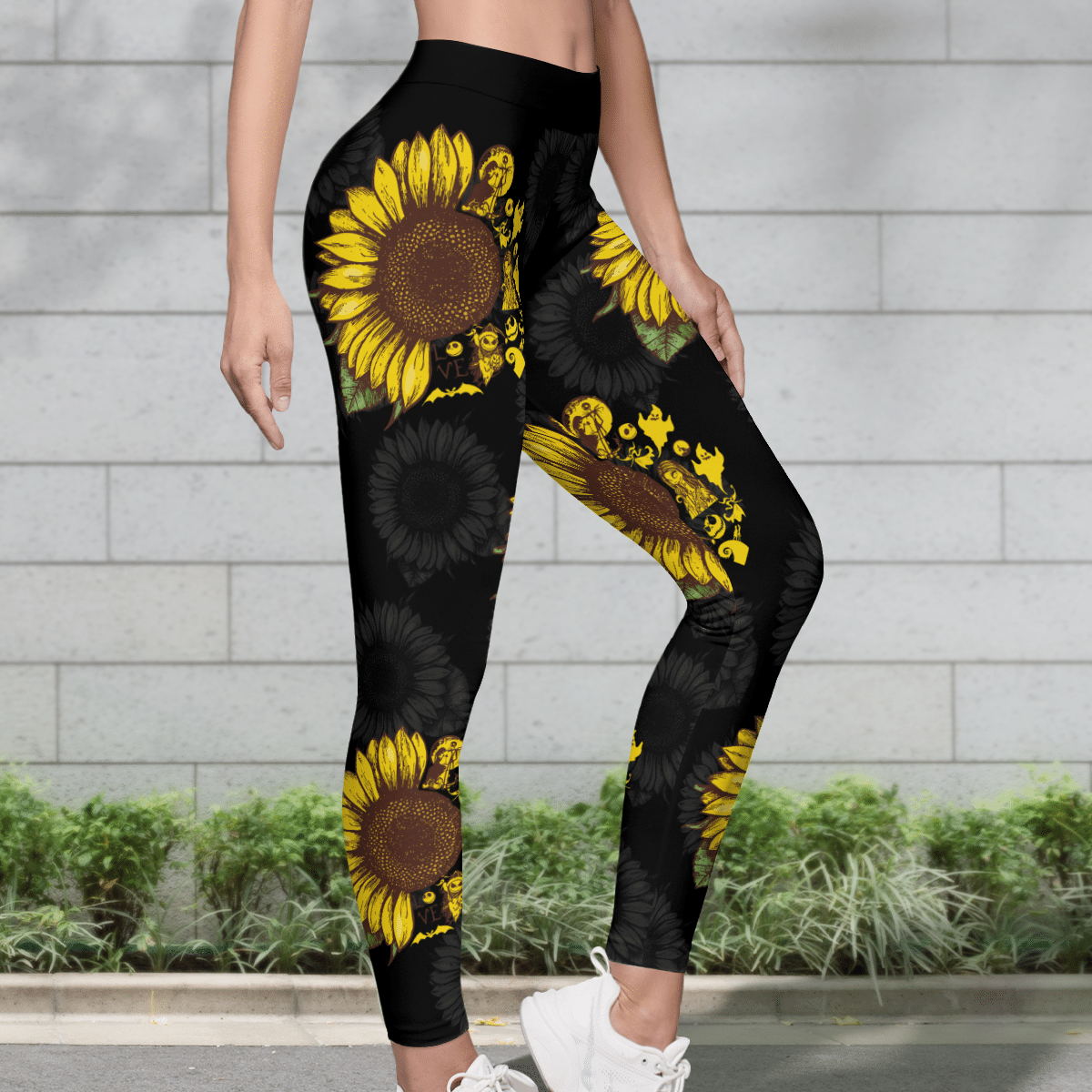 Sunflowers Hollow Out Leggings