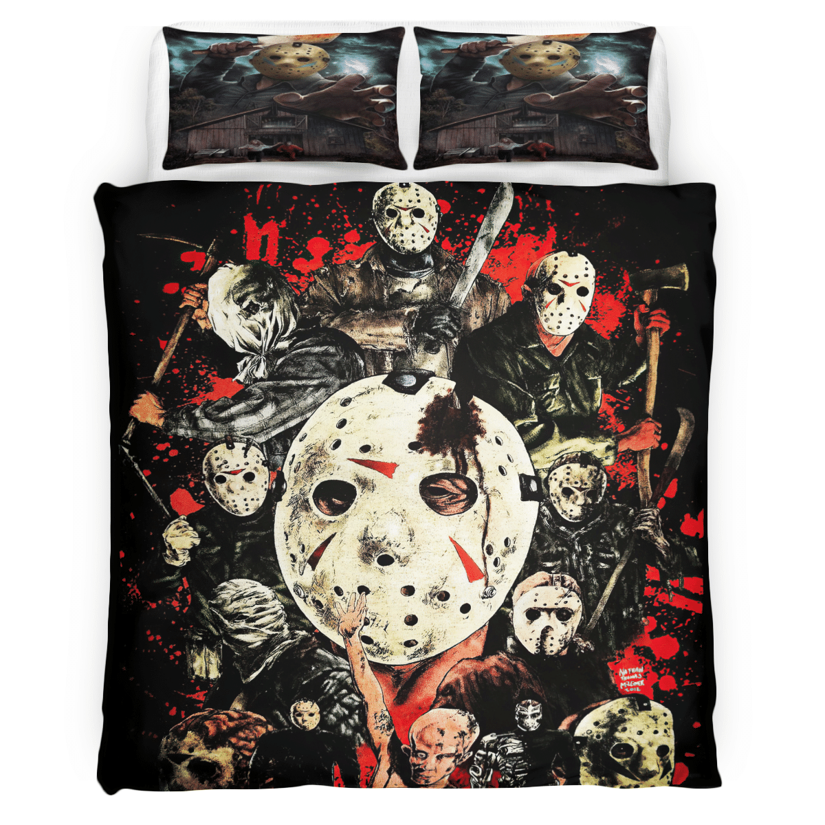Horror Halloween Night Quilt Bedding Set