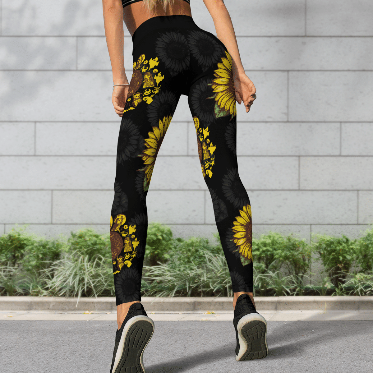 Sunflowers Hollow Out Leggings