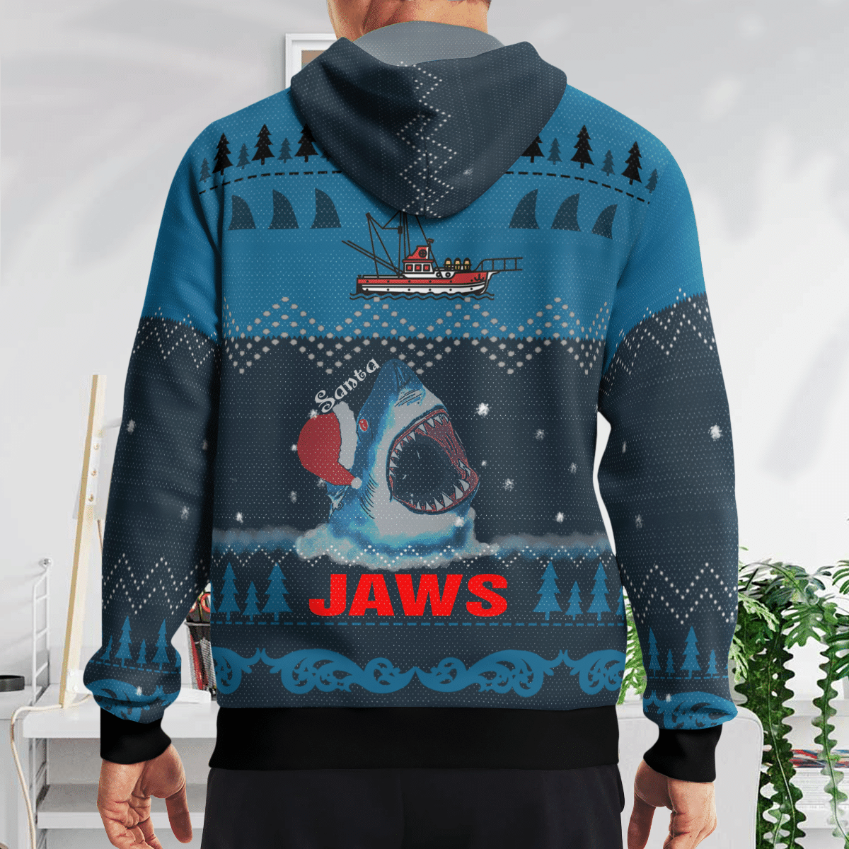 Jaws Christmas Style Hoodie - Sweatshirt