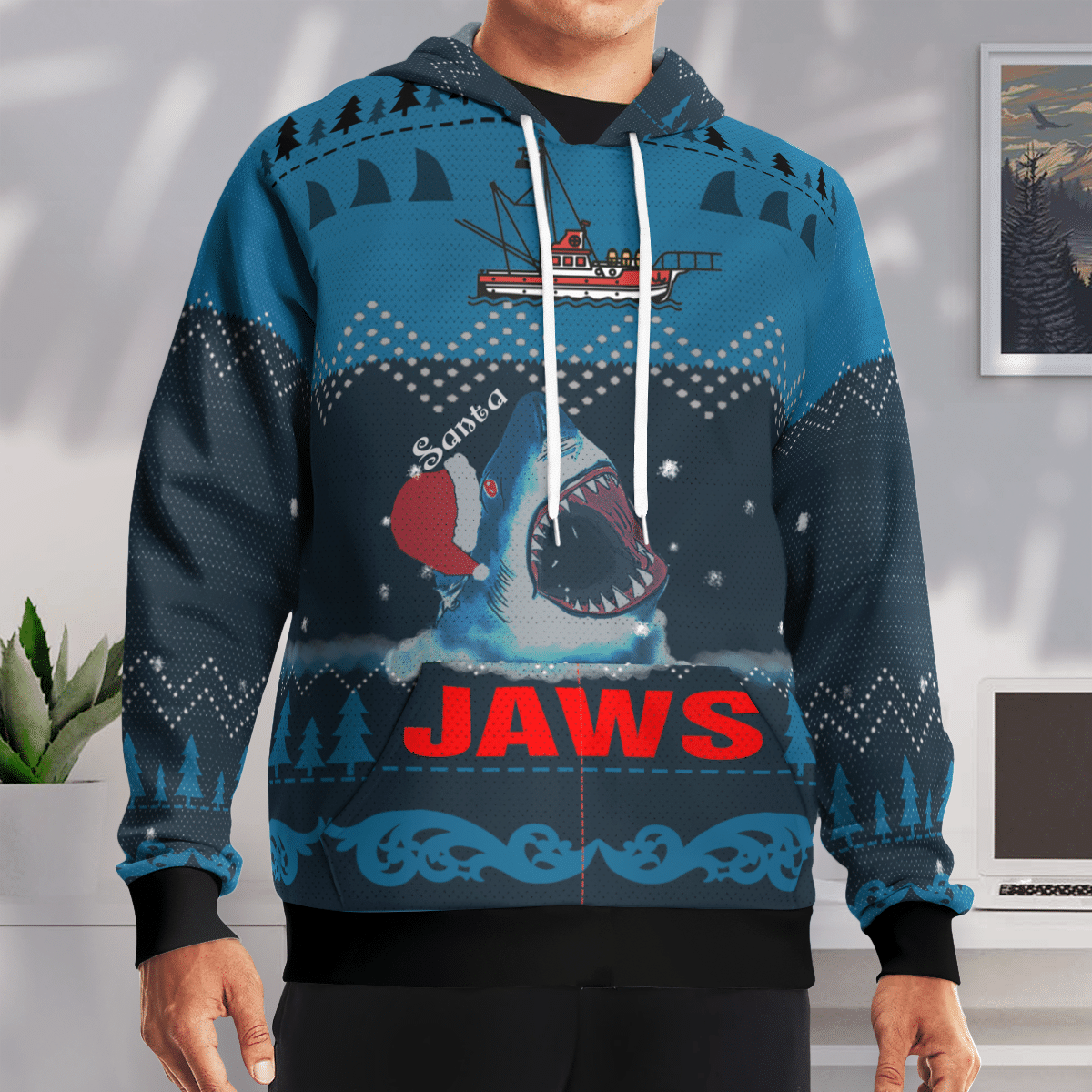 Jaws Christmas Style Hoodie - Sweatshirt