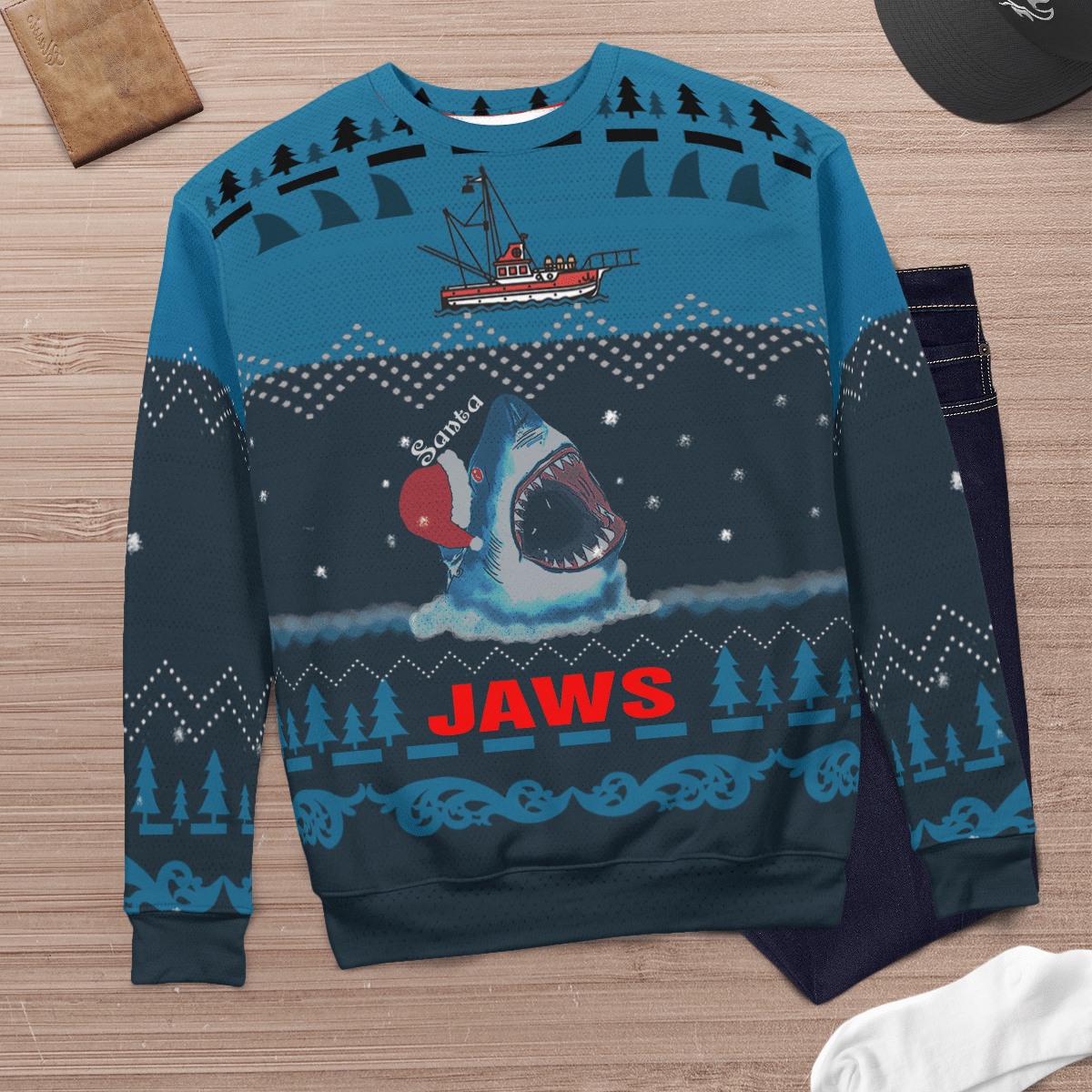 Jaws Christmas Style Hoodie - Sweatshirt