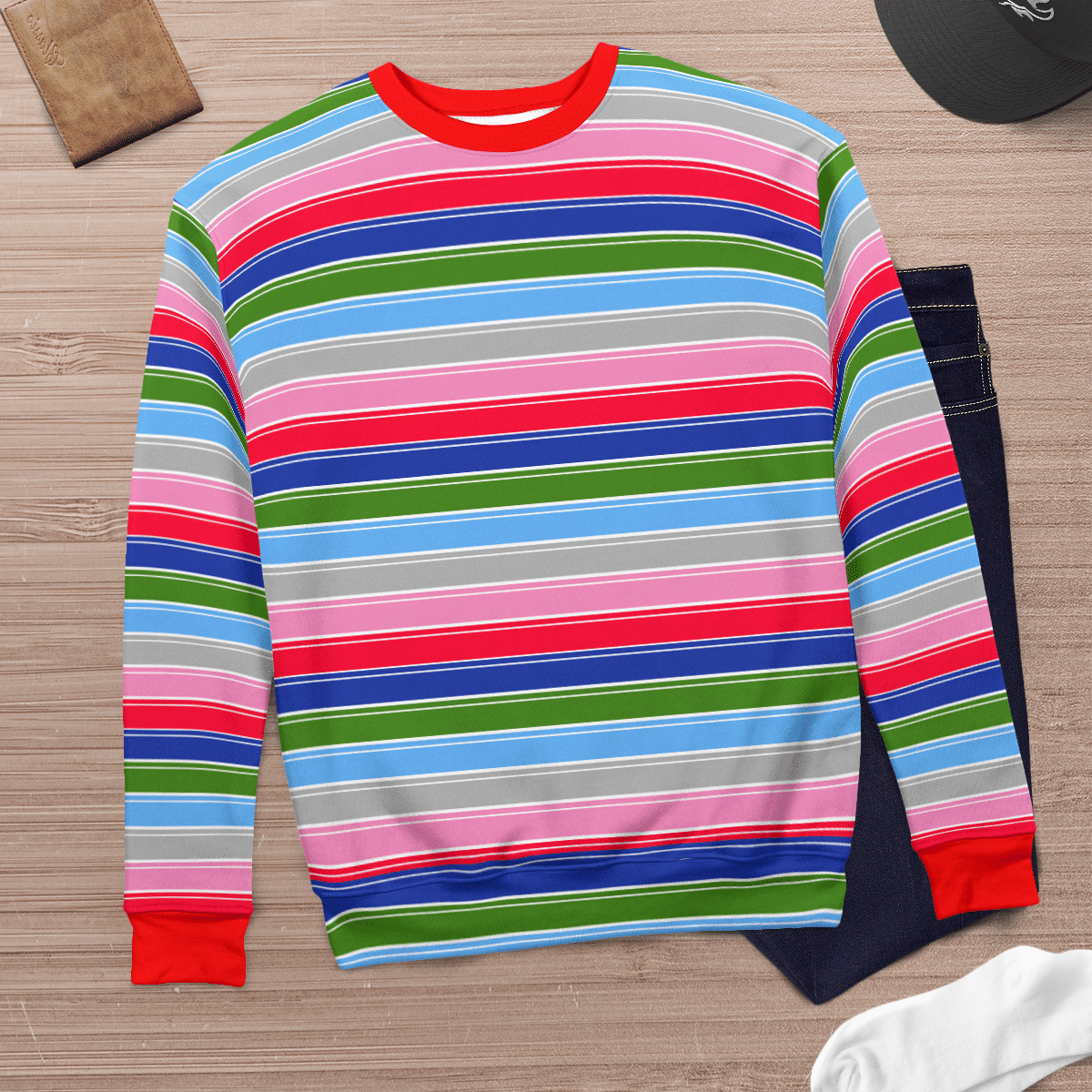 Rainbow Striped Nice Guy Cosplay Sweatshirt - Kid Sweatshirt