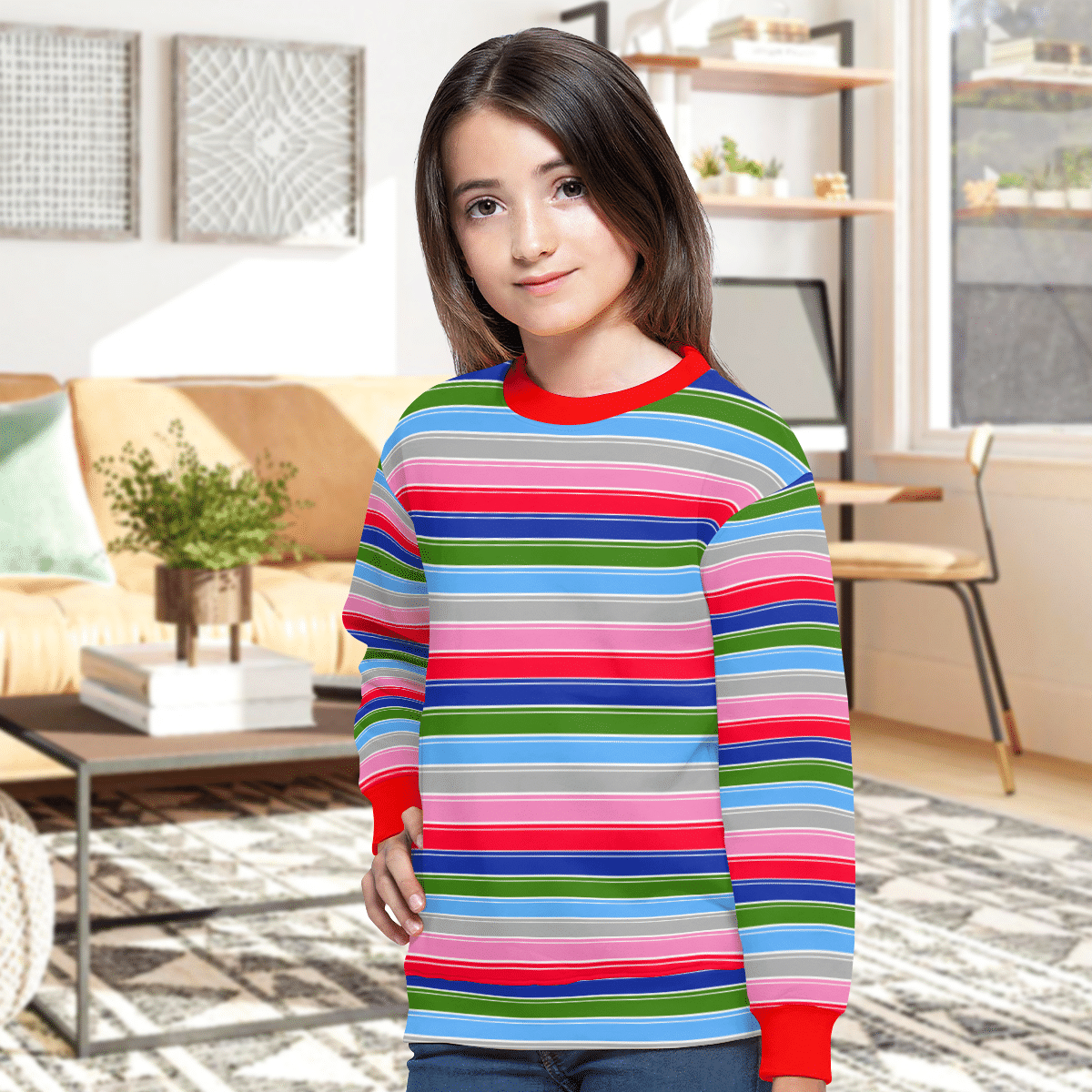 Rainbow Striped Nice Guy Cosplay Sweatshirt - Kid Sweatshirt