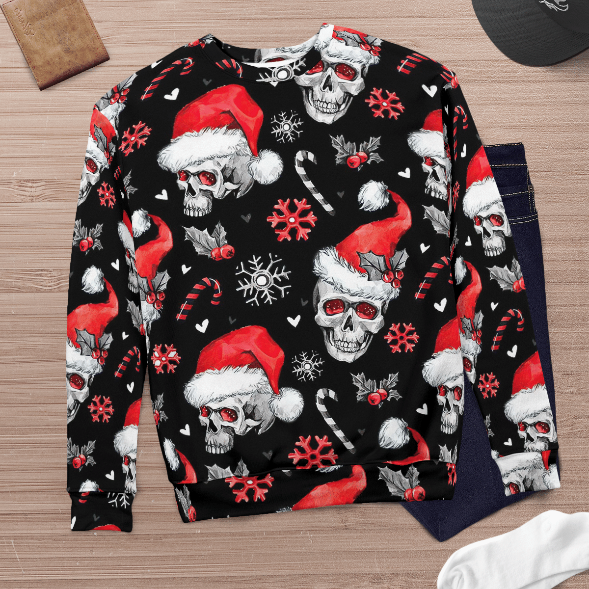 Skull Xmas Fashion Hoodie  - Sweatshirt