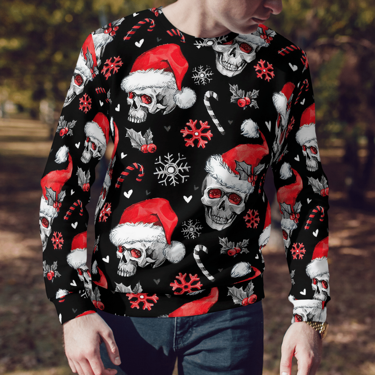 Skull Xmas Fashion Hoodie  - Sweatshirt