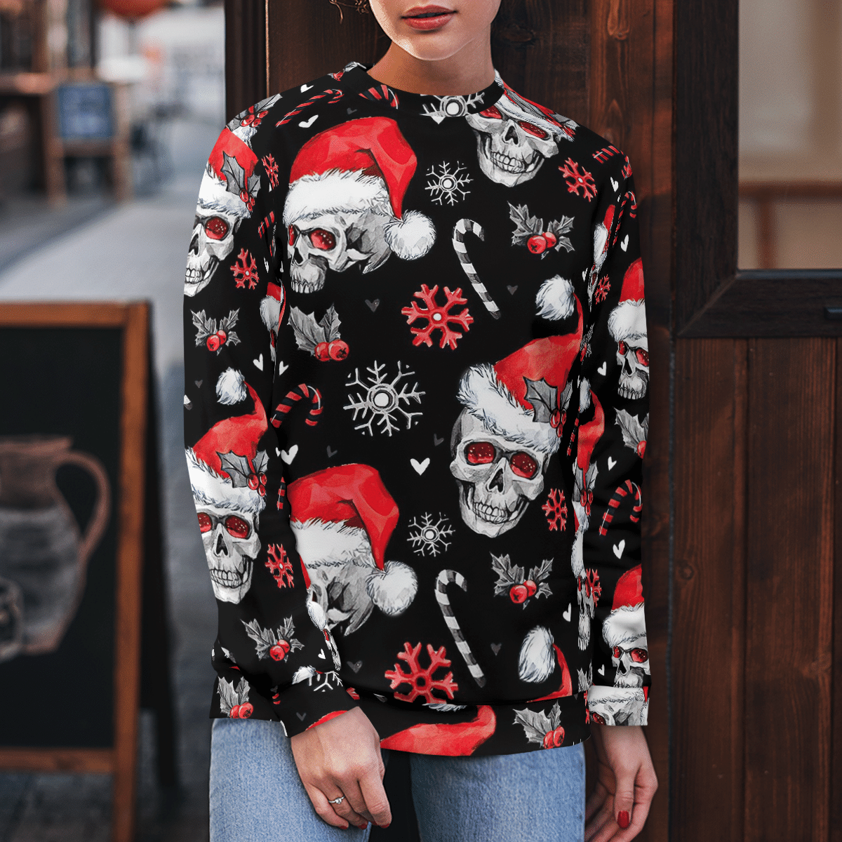 Skull Xmas Fashion Hoodie  - Sweatshirt