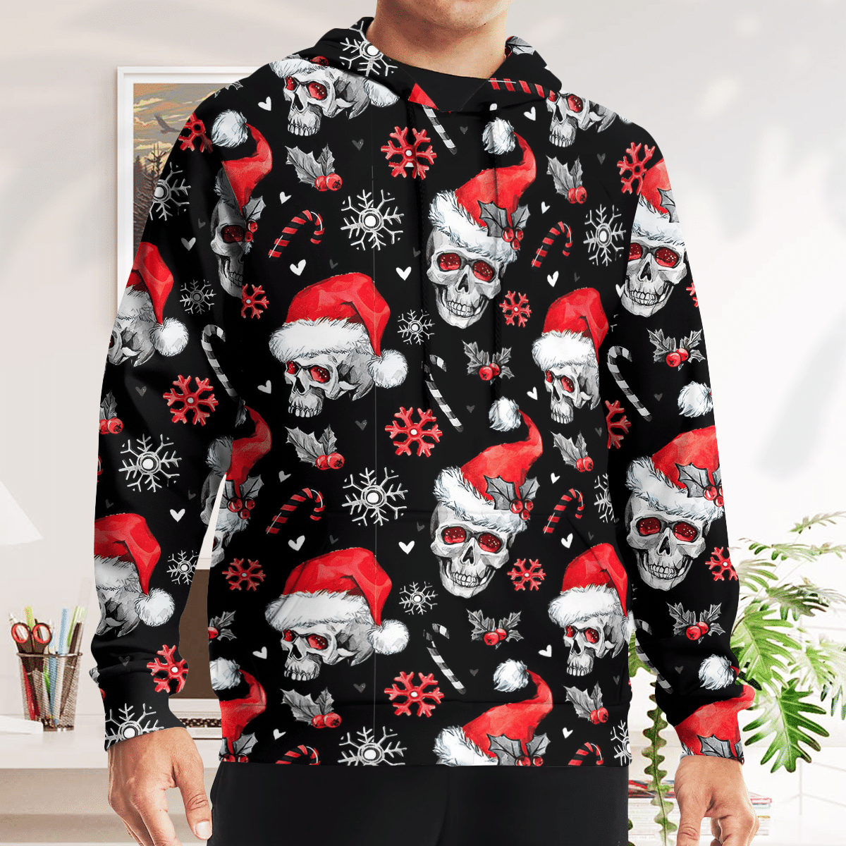 Skull Xmas Fashion Hoodie  - Sweatshirt