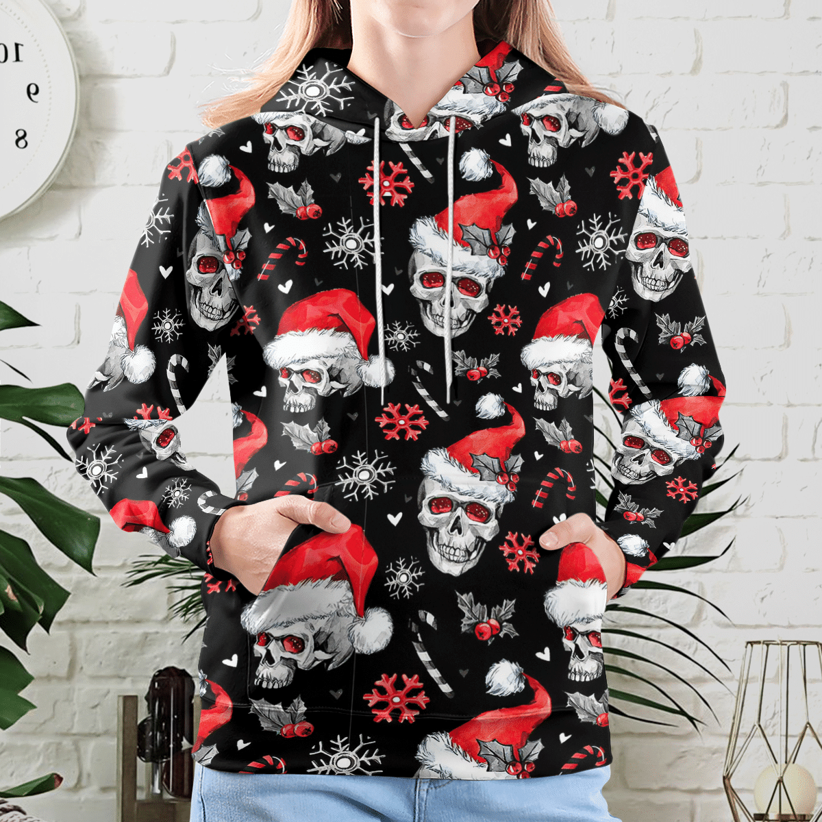 Skull Xmas Fashion Hoodie  - Sweatshirt