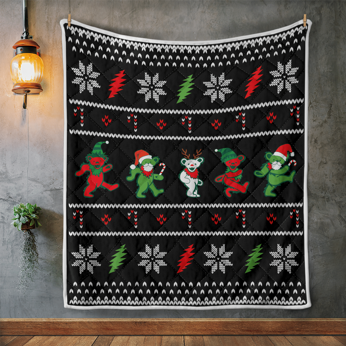 GD Jingle Bears Christmas Fleece Blanket - Quilt