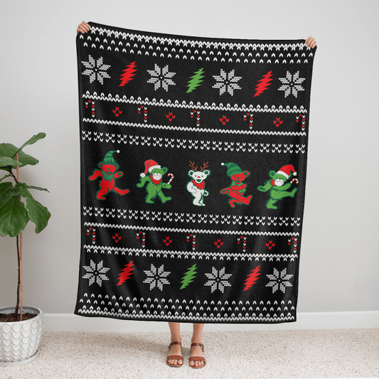 GD Jingle Bears Christmas Fleece Blanket - Quilt