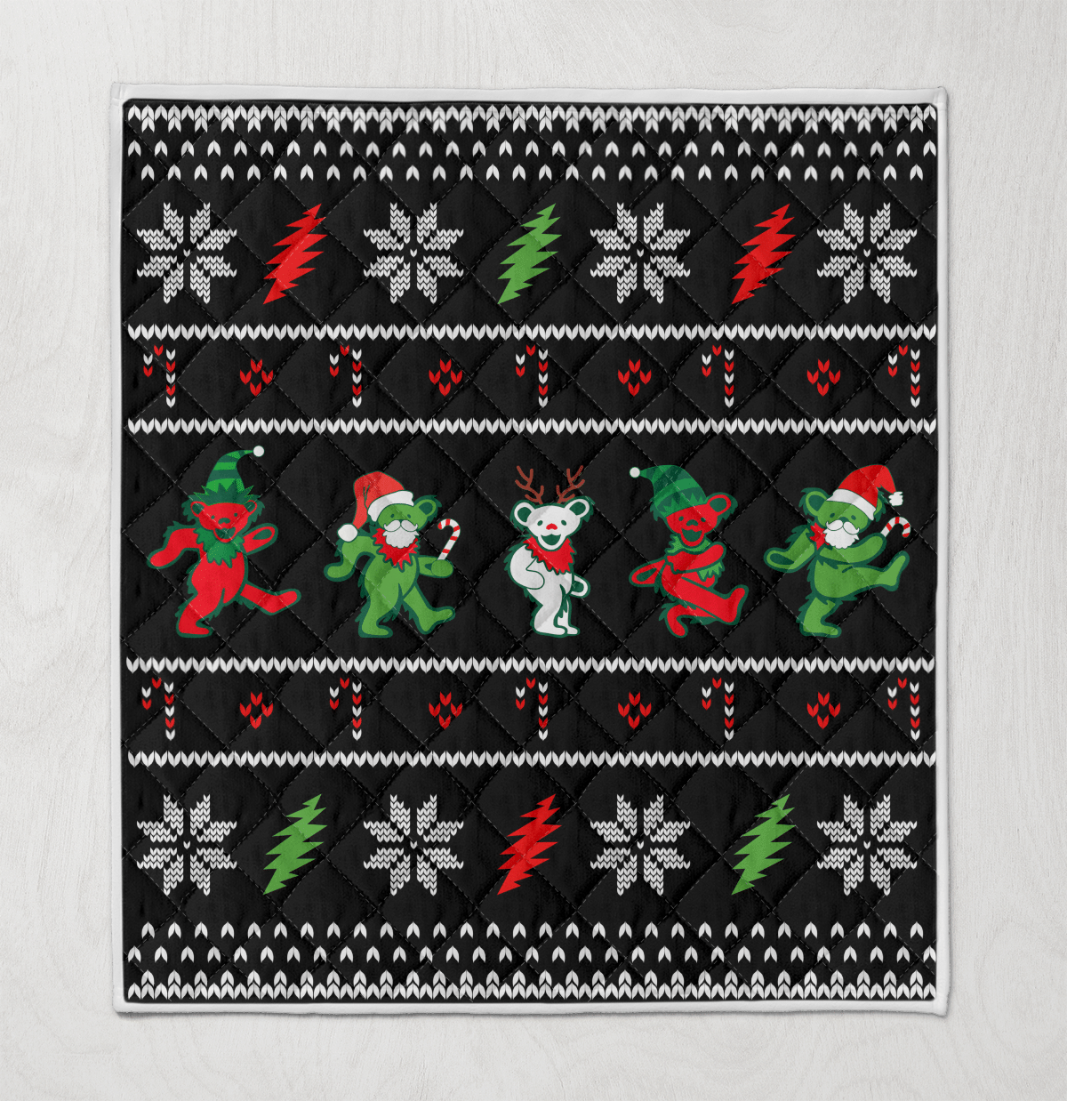 GD Jingle Bears Christmas Fleece Blanket - Quilt