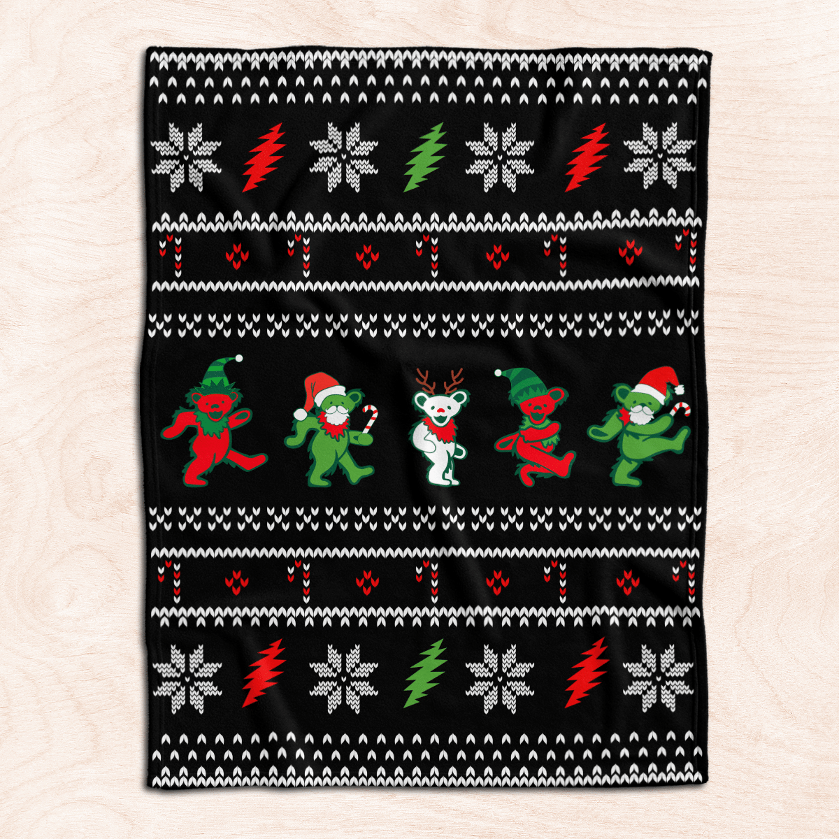 GD Jingle Bears Christmas Fleece Blanket - Quilt