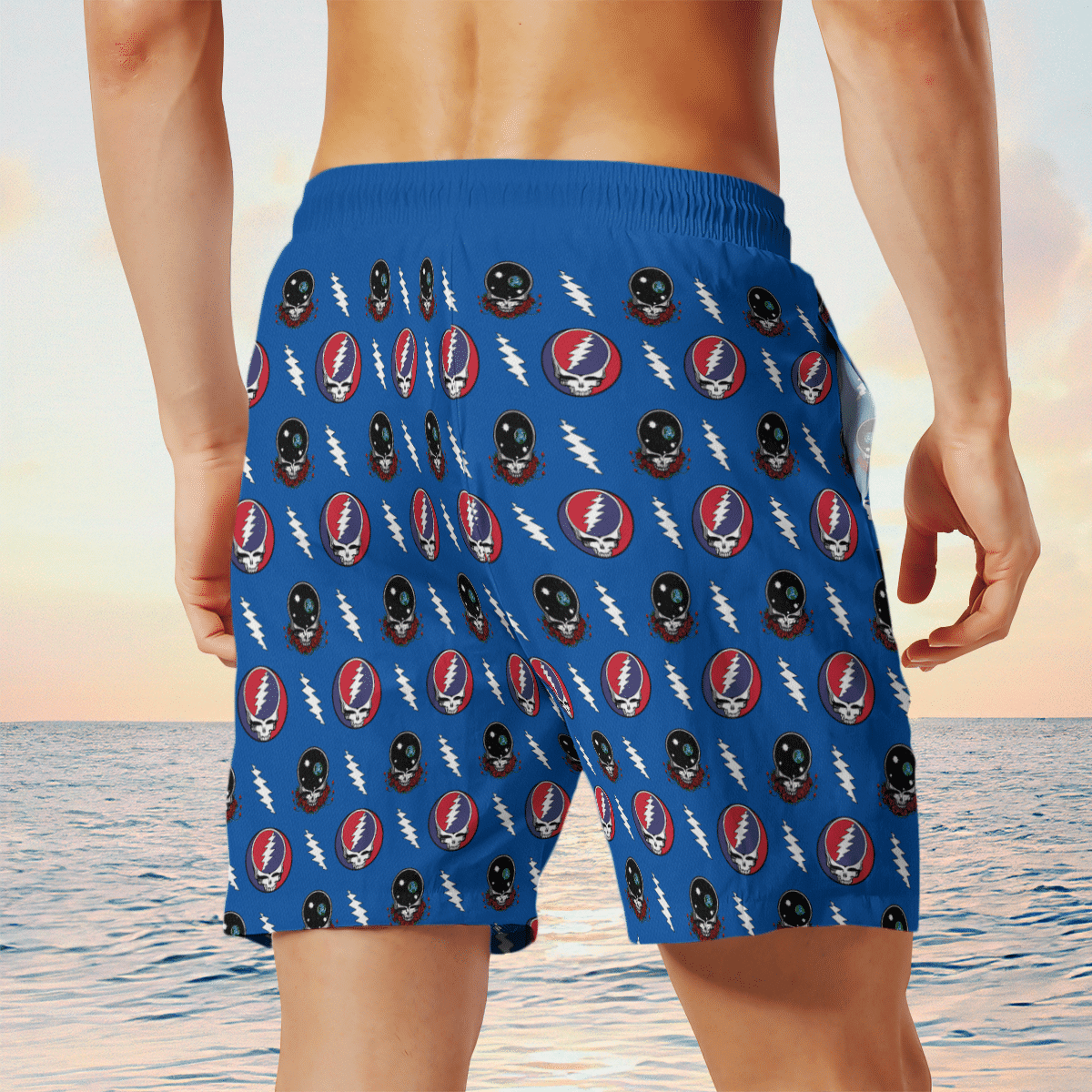 Grateful Dead Blue AOP Beach Shorts