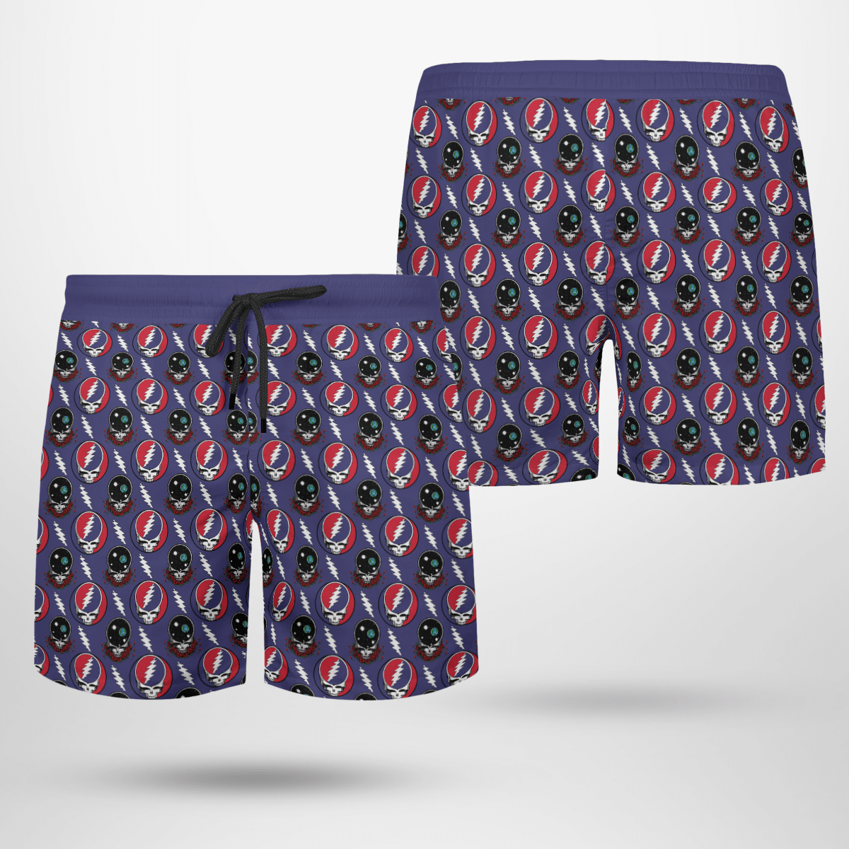 Grateful Dead Navy AOP Beach Shorts