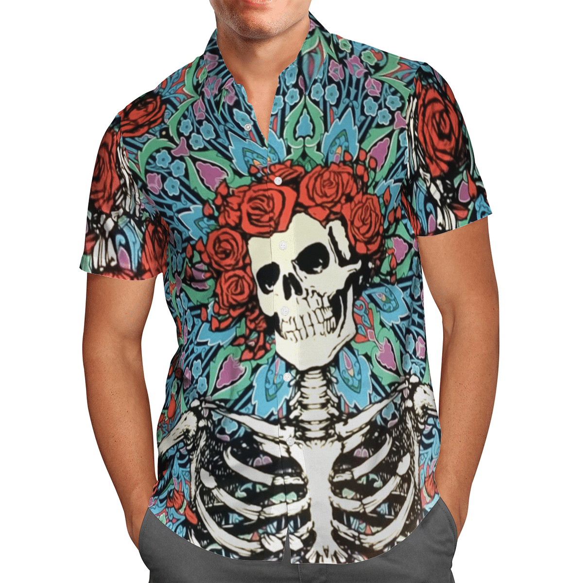 Skull & Roses Aloha Shirt