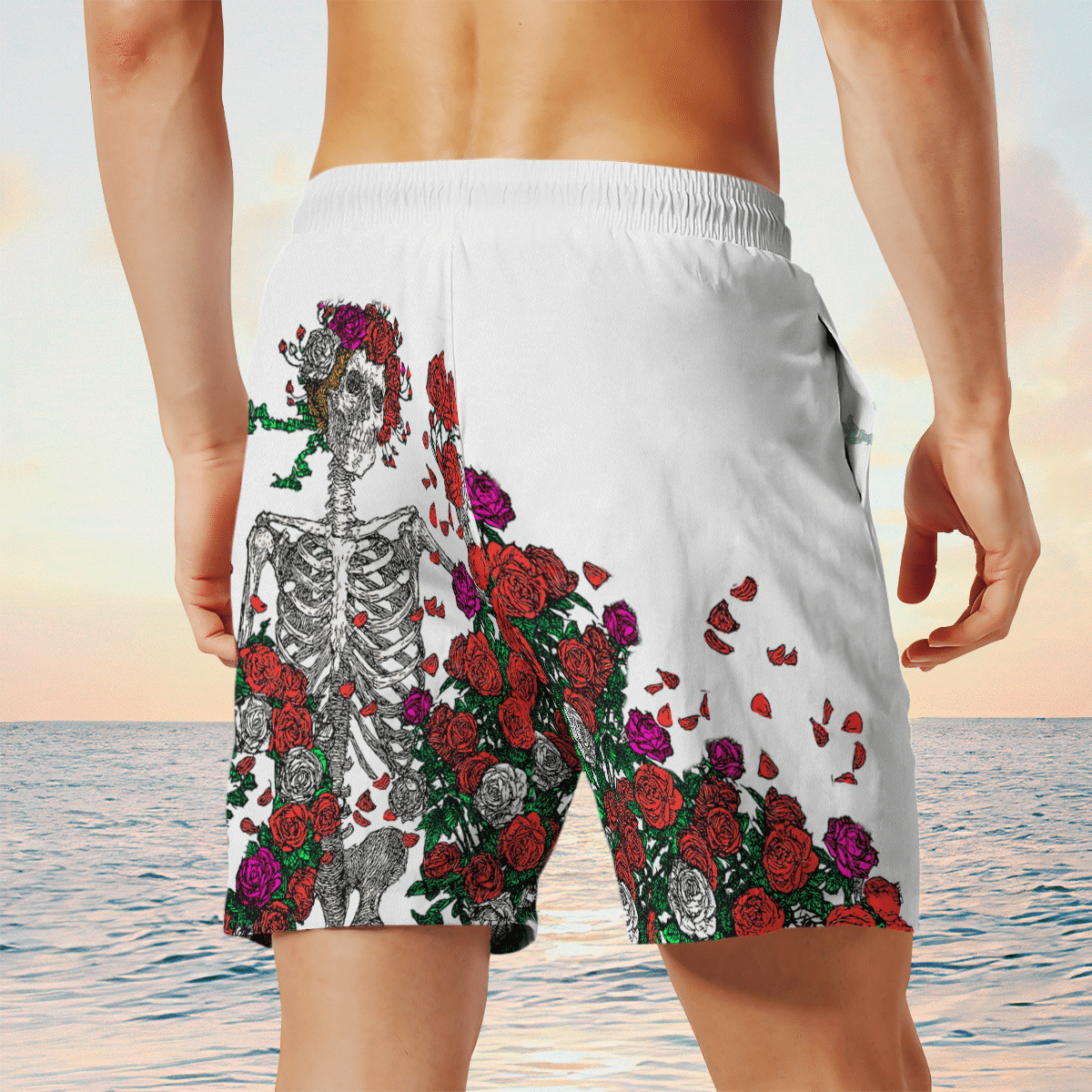 Skull & Roses AOP Beach Shorts
