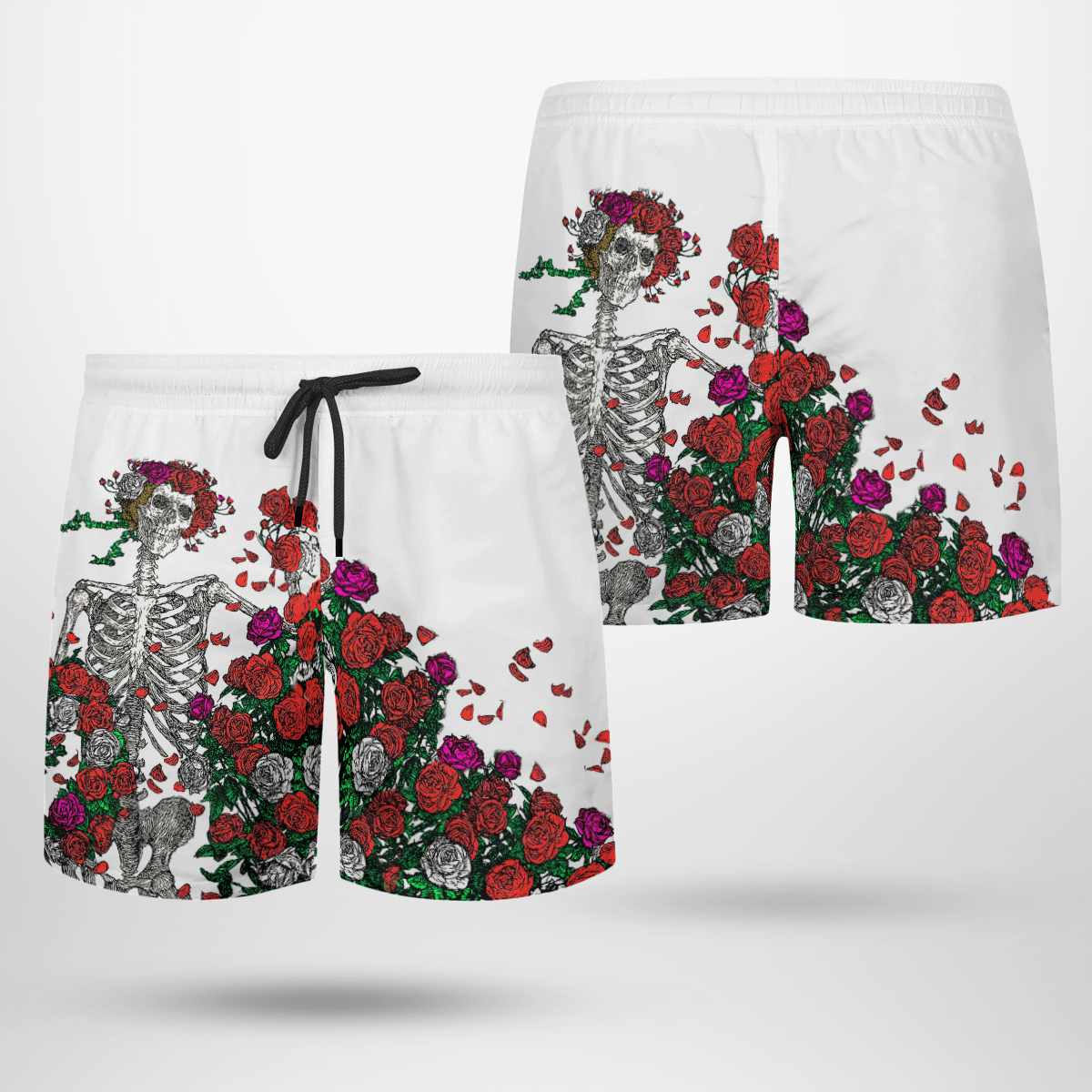 Skull & Roses AOP Beach Shorts