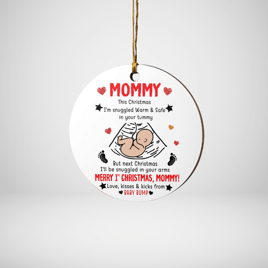 Merry 1st Christmas, Mommy Ornament Mug Christmas Gift