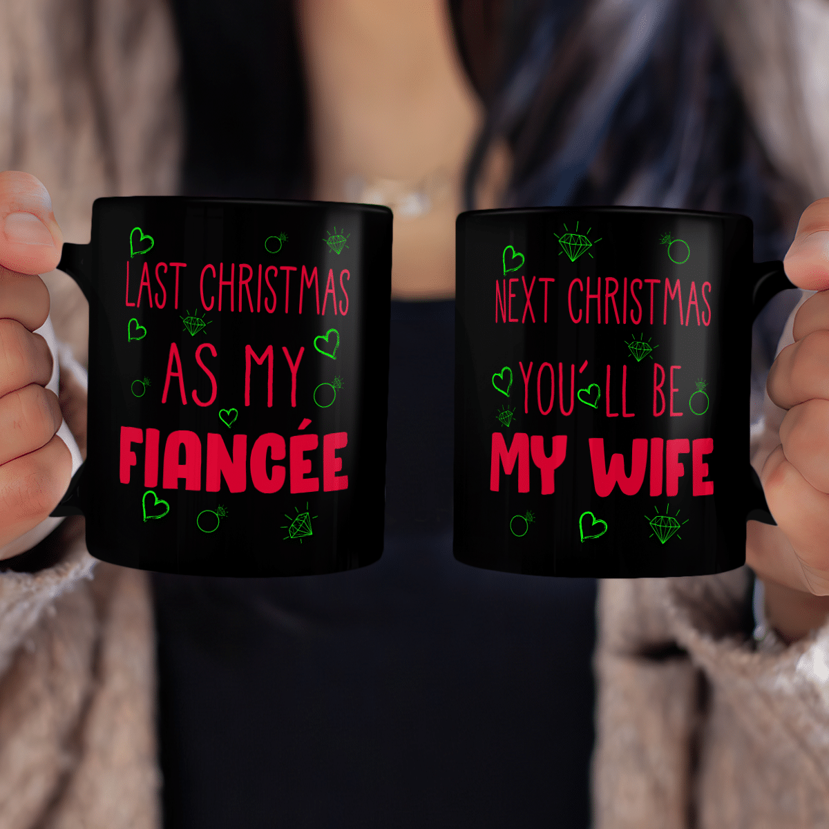 Fiancée Promoted Wife Christmas Mug 2