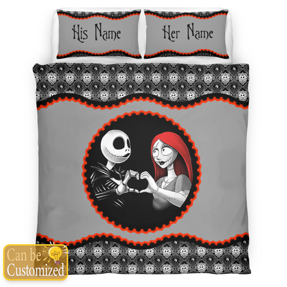 Personalized Couple Romantic Love Nightmare Quilt - Bedding Set