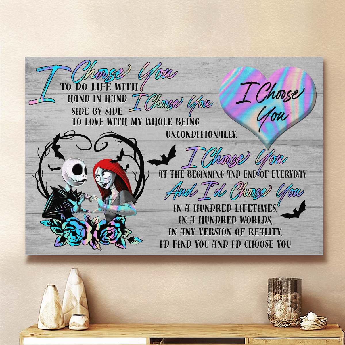 I Choose You Nightmare Couple Canvas