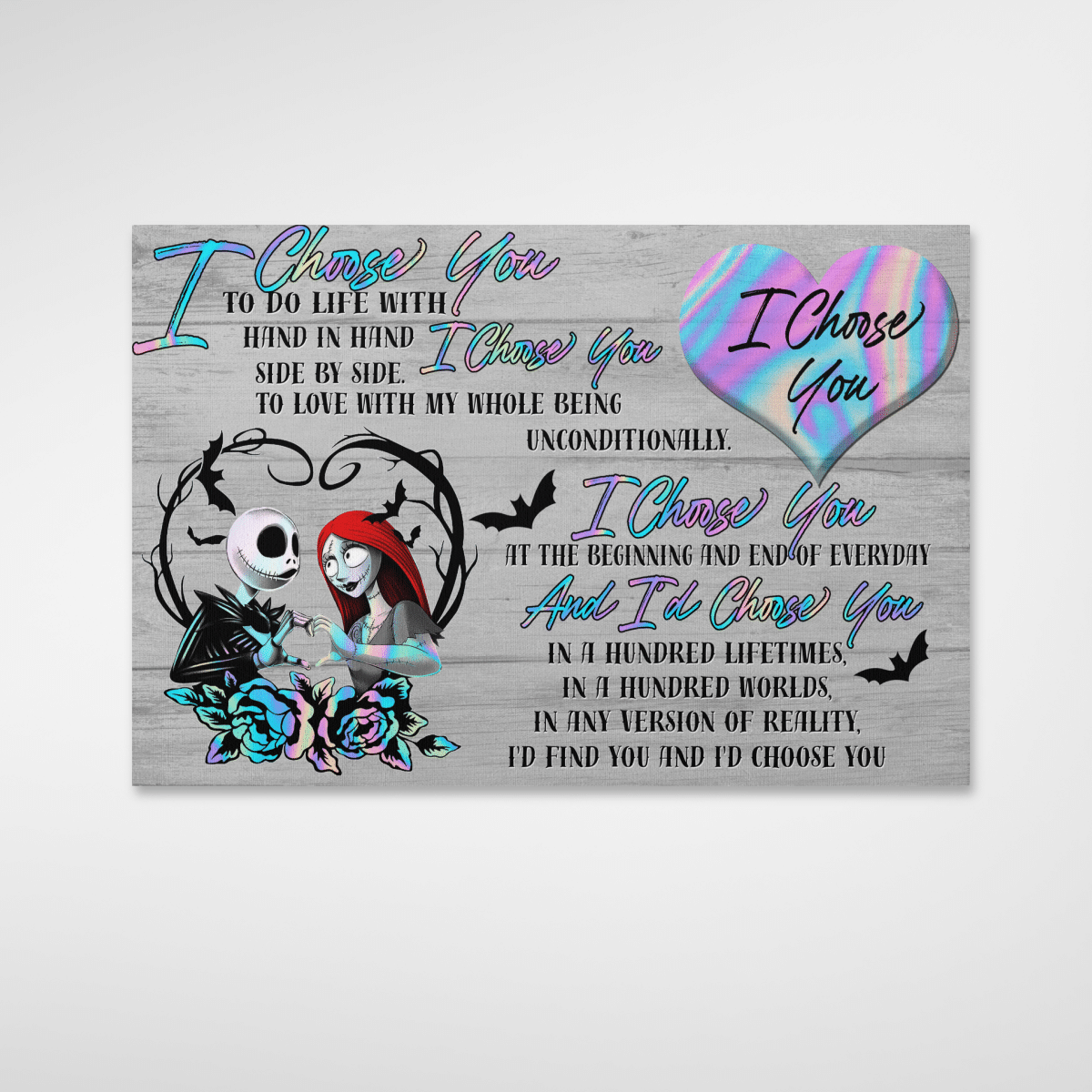 I Choose You Nightmare Couple Canvas