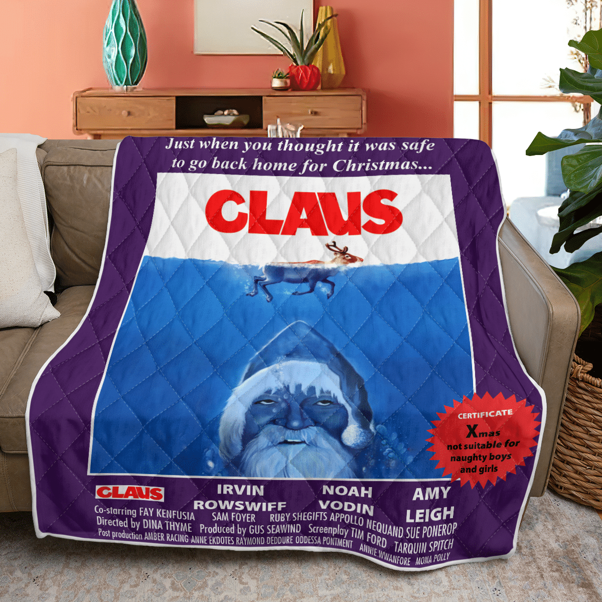 Claus Christmas Fleece Blanket - Quilt