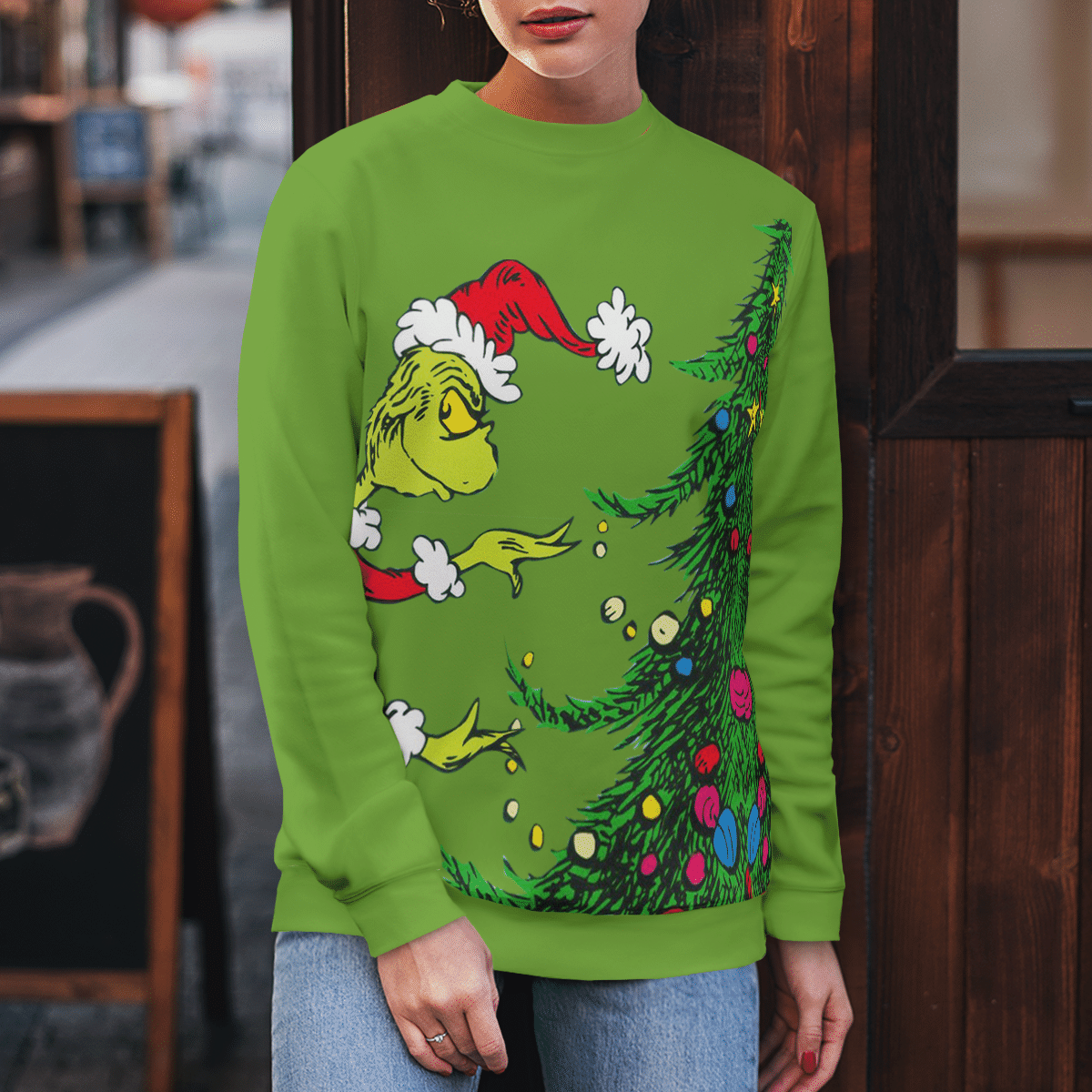 Stole Christmas Green Sweatshirt