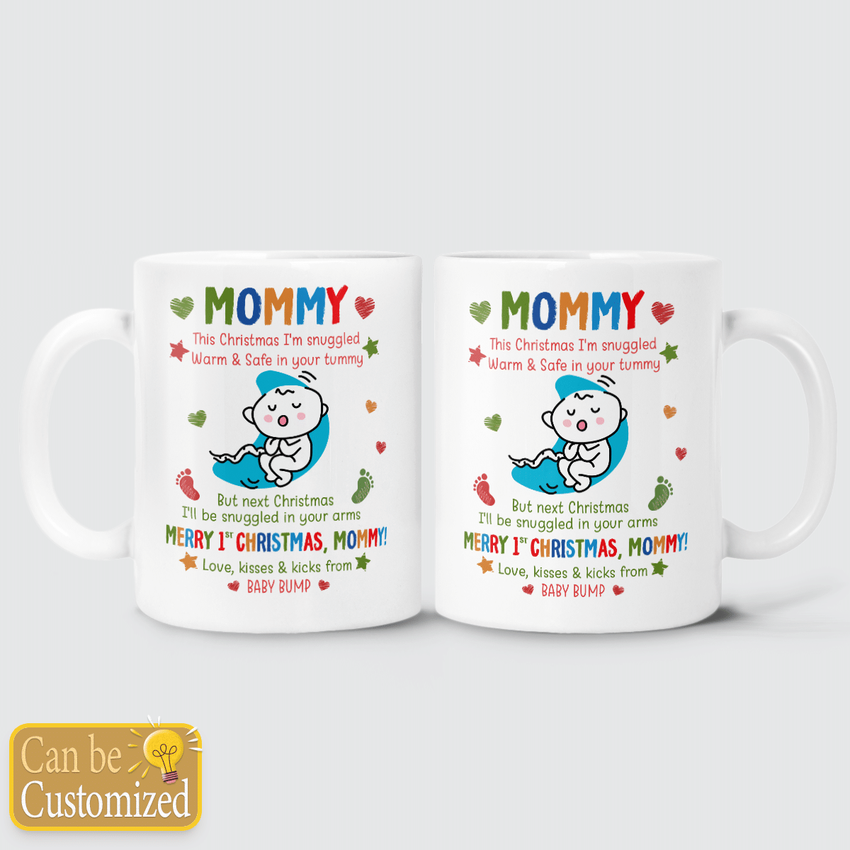 Personalized Merry 1st Christmas Mommy Mug