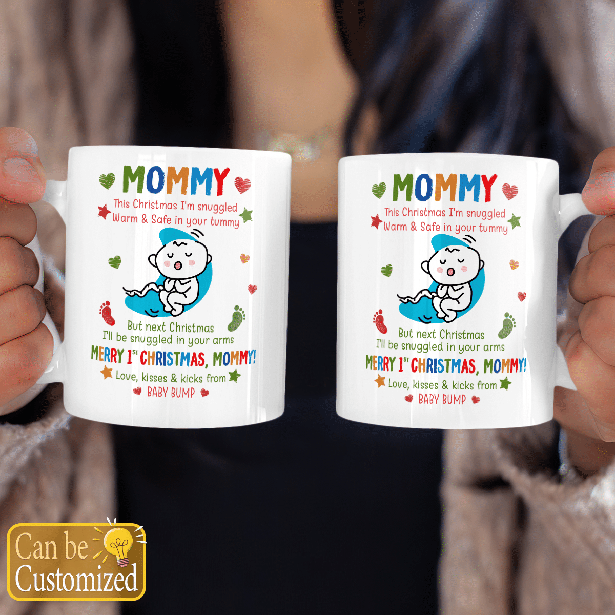 Personalized Merry 1st Christmas Mommy Mug