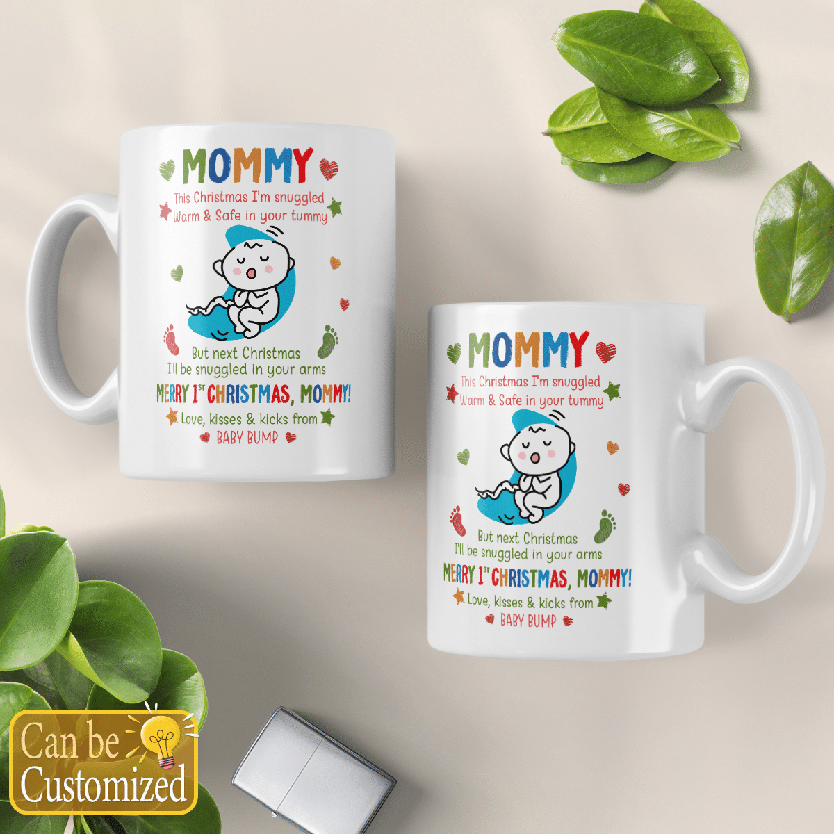 Personalized Merry 1st Christmas Mommy Mug