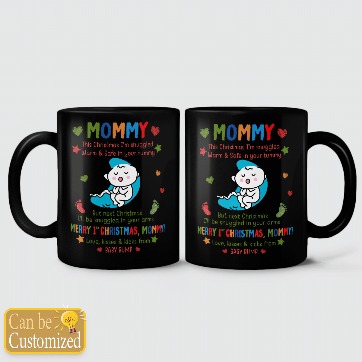 Personalized Merry 1st Christmas Mommy Mug