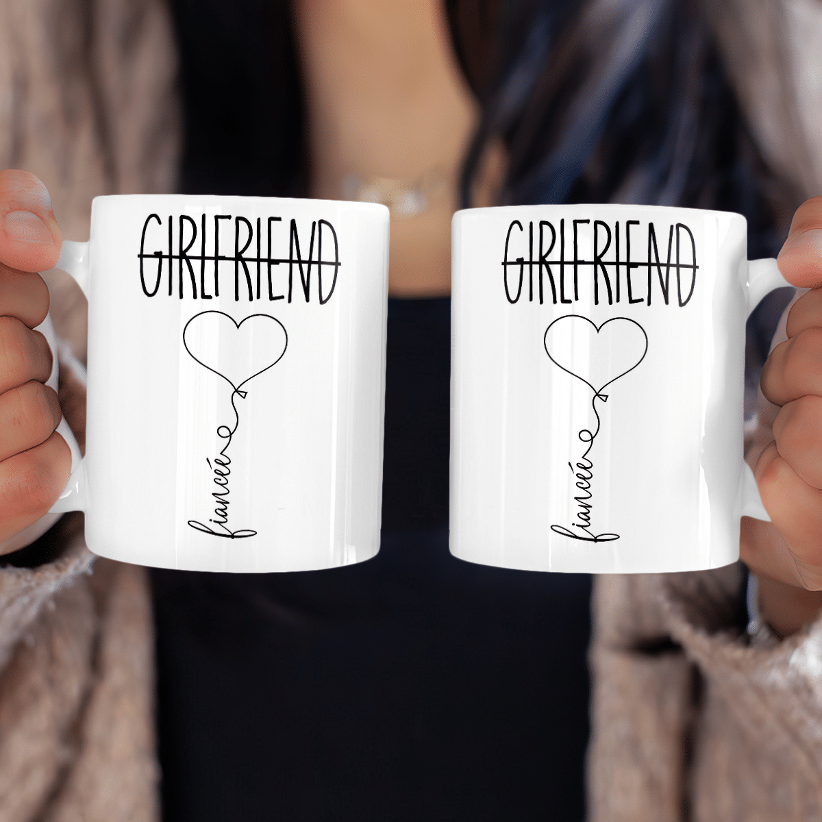 Girlfriend Promoted To Fiancée Christmas Mug