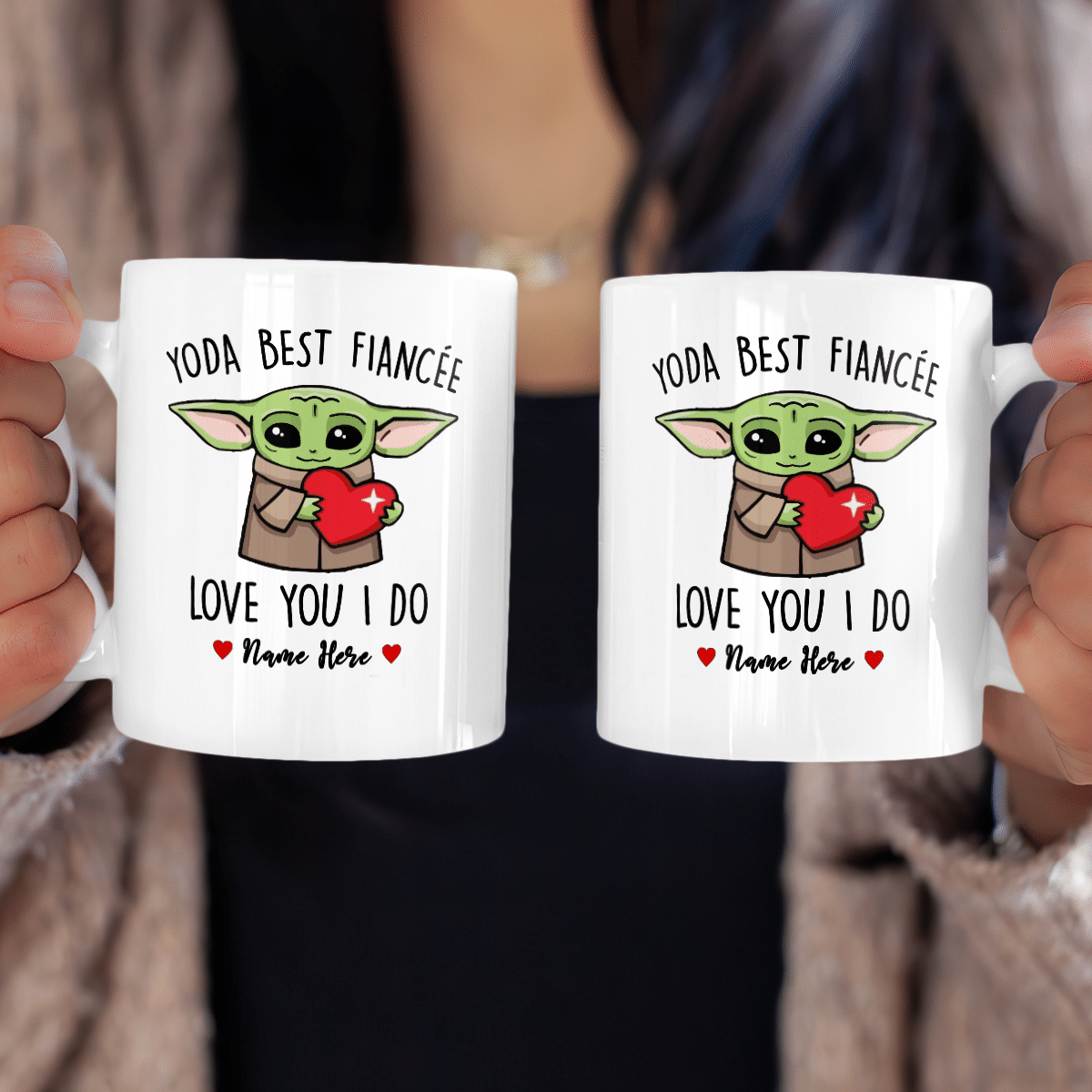 Personalized Best Fiancée Love You I Do Christmas Mug