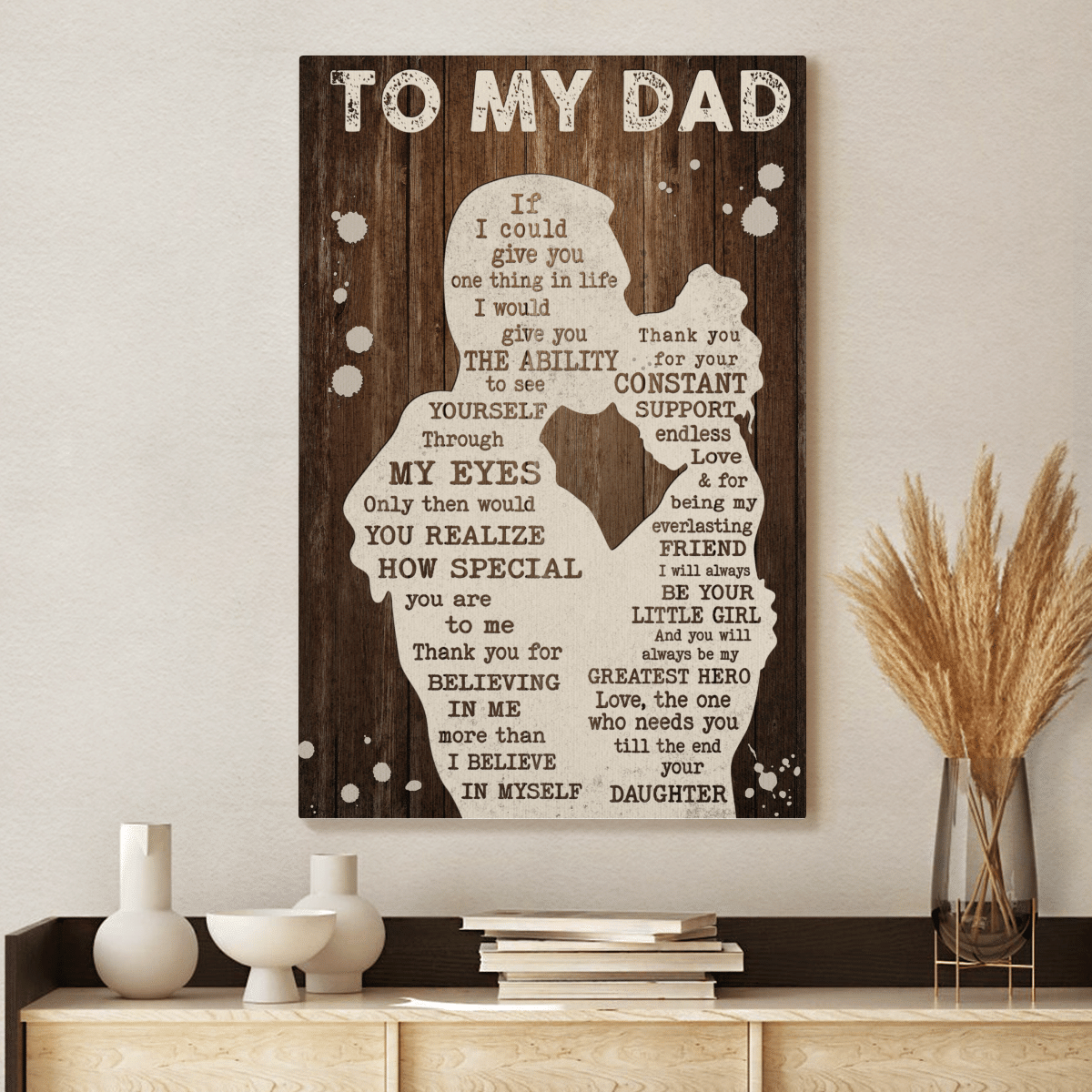 To My Dad Gift From Daughter Canvas