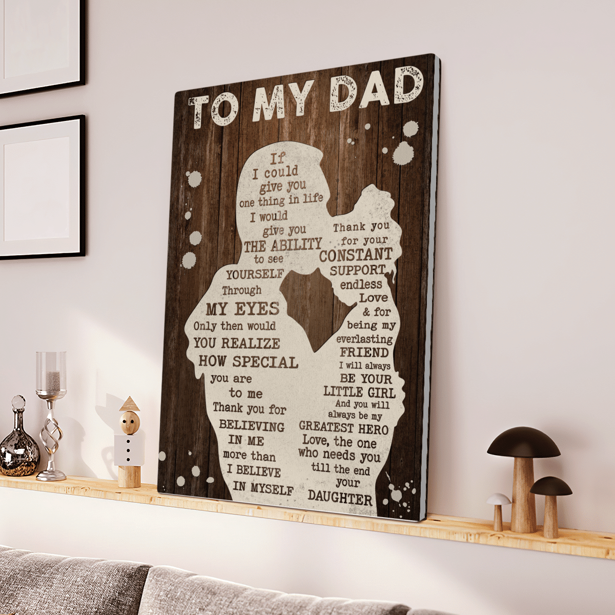 To My Dad Gift From Daughter Canvas