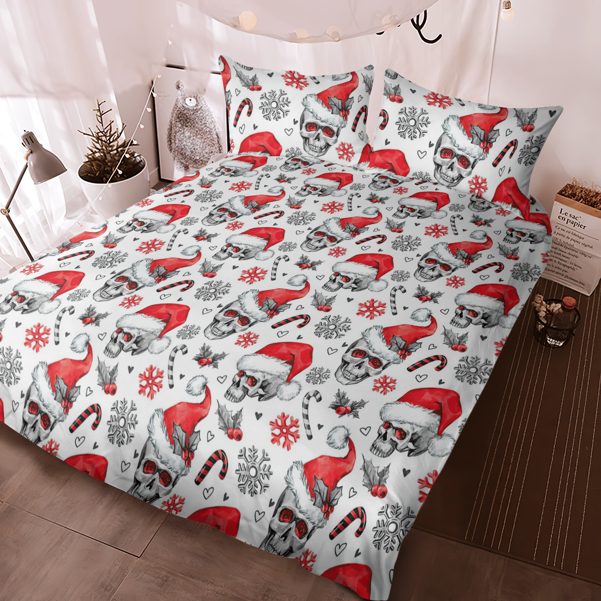 Skull Christmas Quilt - Bedding Set