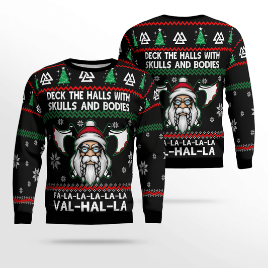 Deck The Halls With Skulls And Bodies Sweater