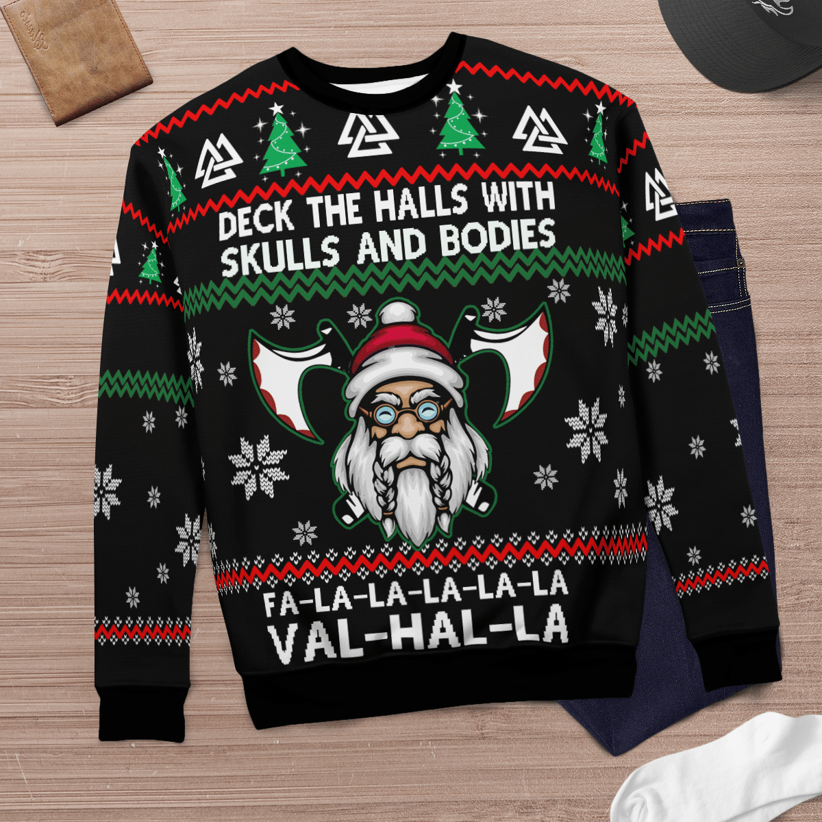 Deck The Halls With Skulls And Bodies Sweater