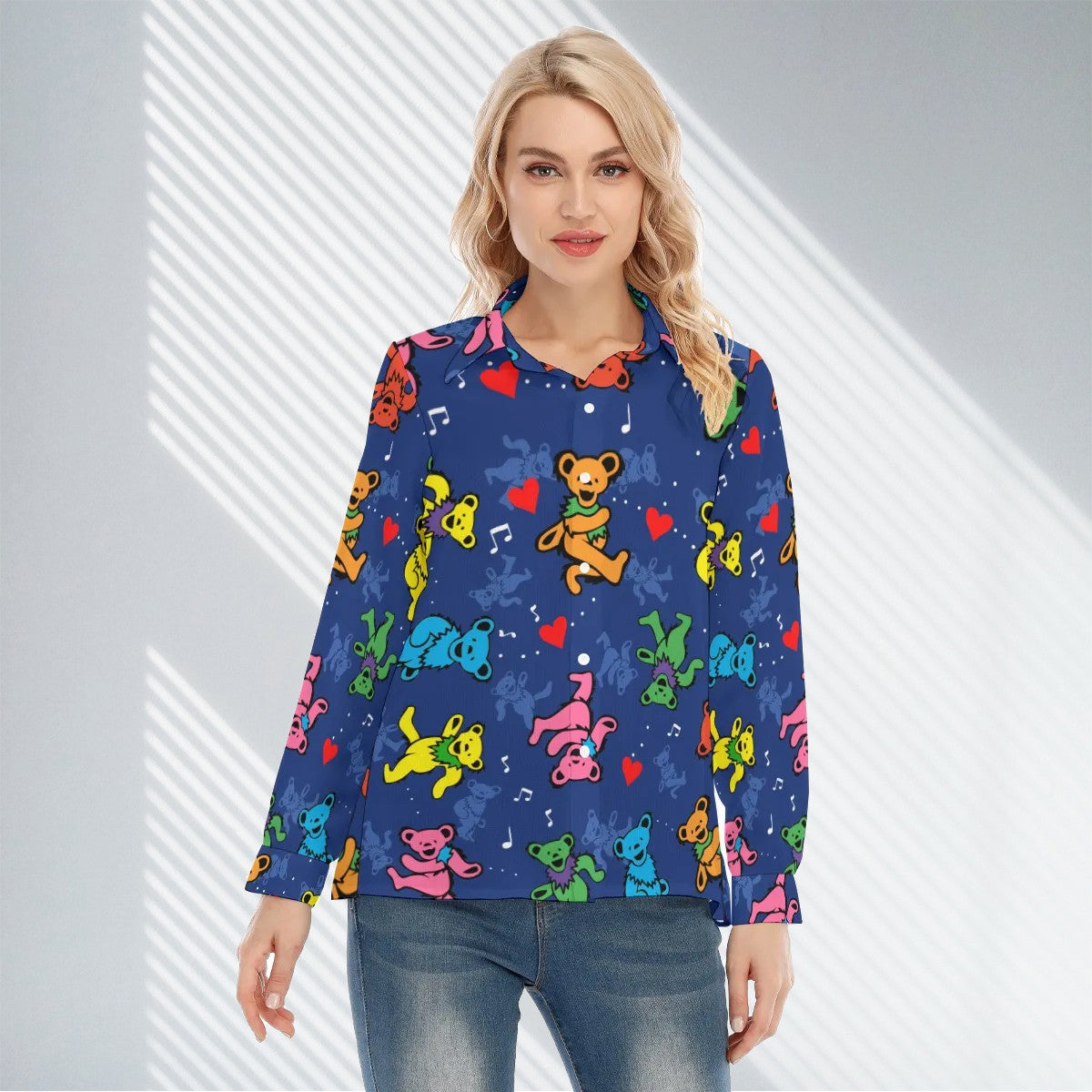 Grateful Dead Dancing Bears Women Casual Shirt